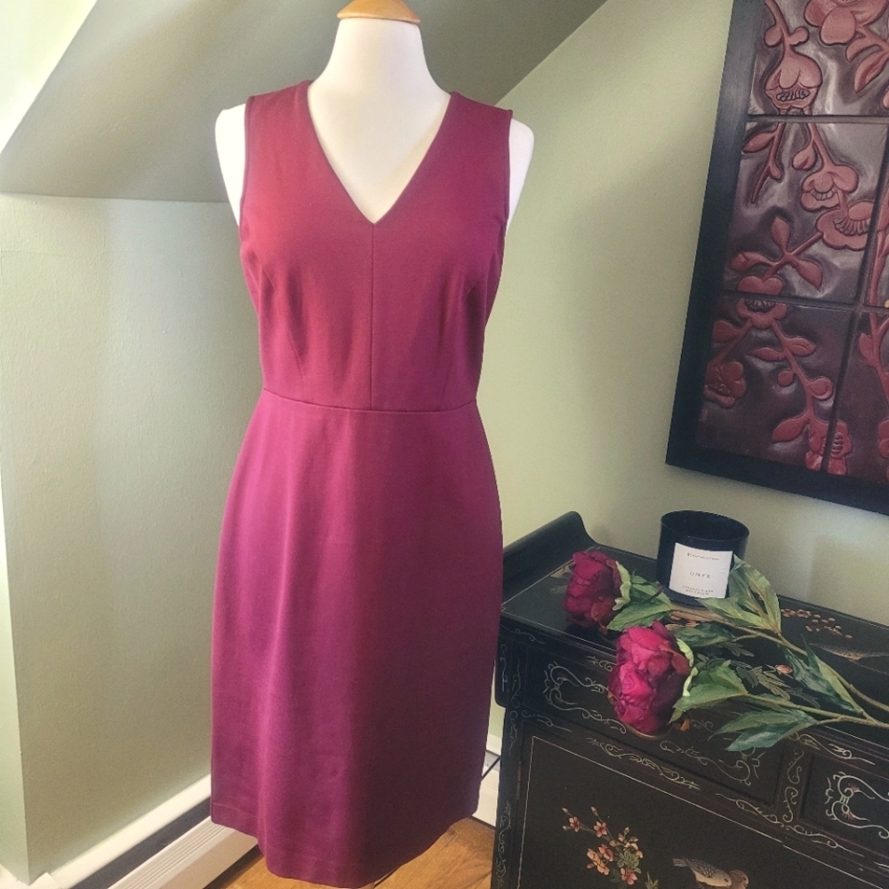Loft A line wine sheath dress Simple elegance Minimalism Size 6
